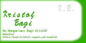 kristof bagi business card